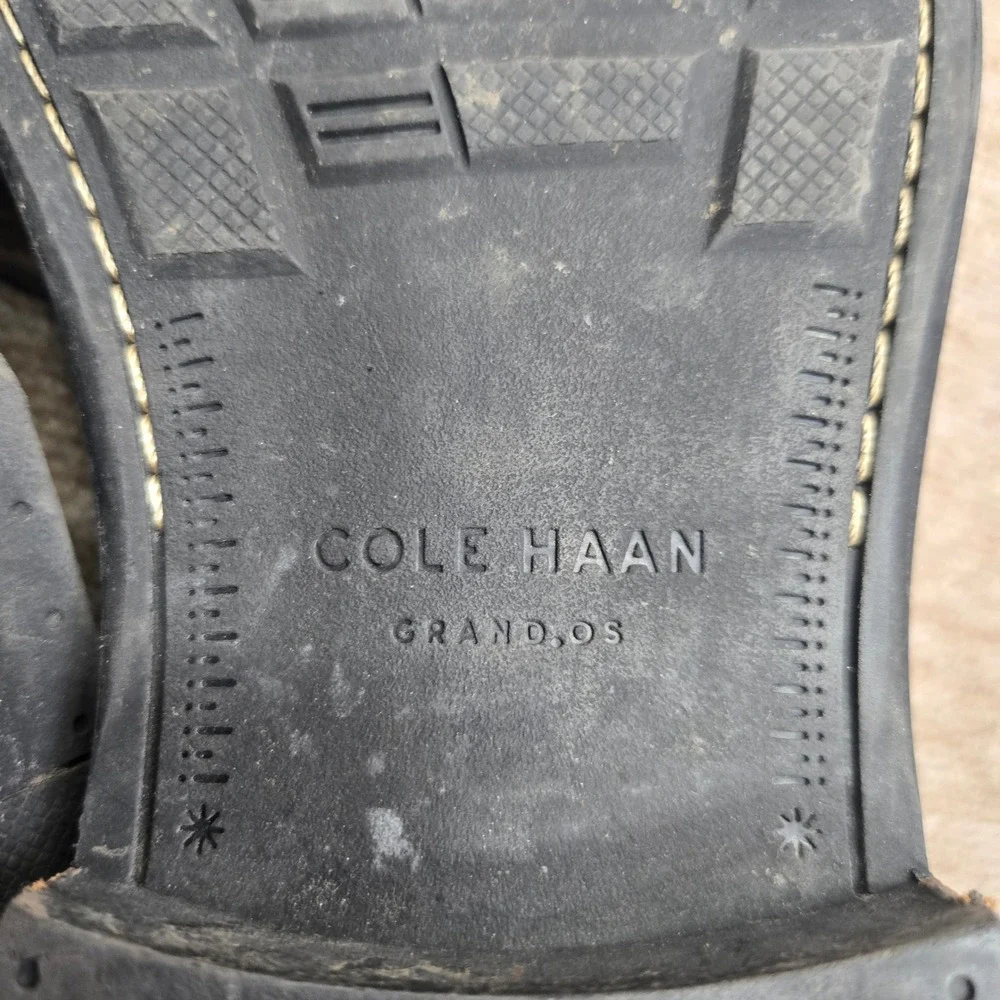 Cole Haan Grand OS Warren Welt Wingtip‎ Oxford Shoes Black Pebbled Leather 9.5
